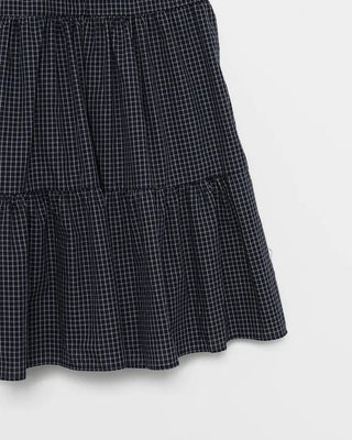 Checked tiered flared skirt