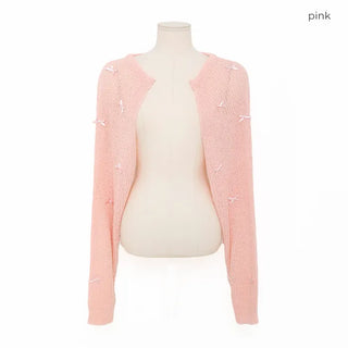 Ribbon detail knit bolero
