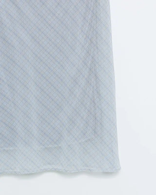 Checked sheer long skirt