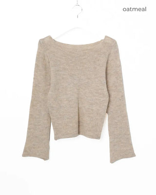 Mohair Mix Long Flare Sleeve Knit