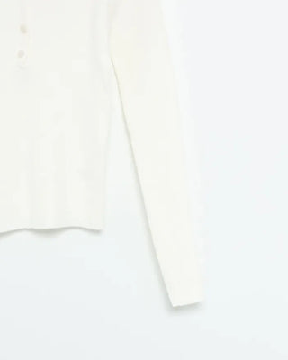 Ribbed Henley Neck Knit