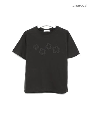 Flower Round Neck Half Sleeve T-Shirt