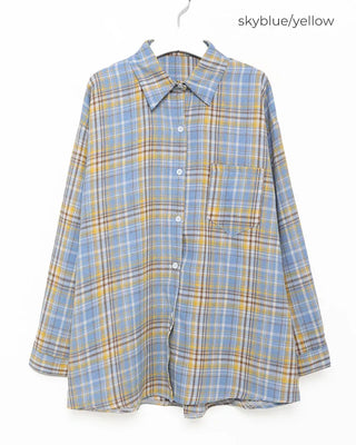 Loose-fit check shirt