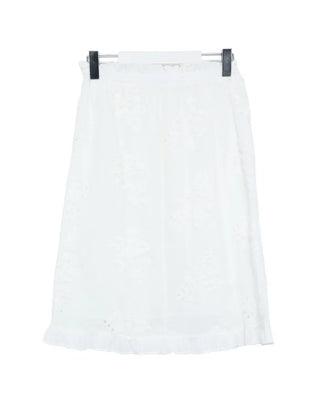 Flower punching frill midi skirt
