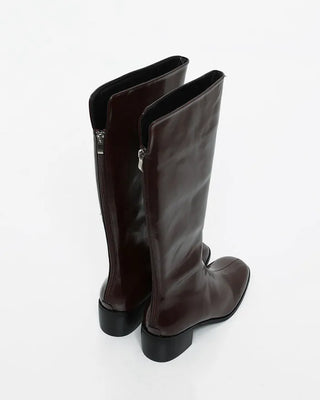 Leather long boots