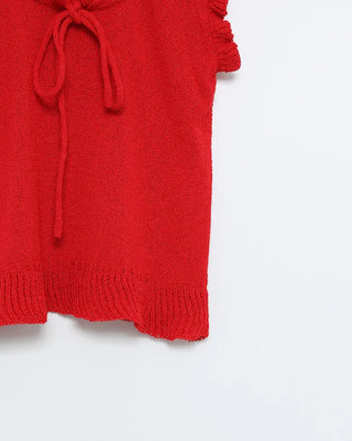 French girly frill sleeveless knit