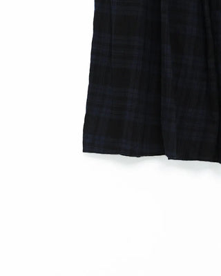 Check pattern cotton long skirt