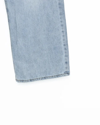 Washed design wide denim pants