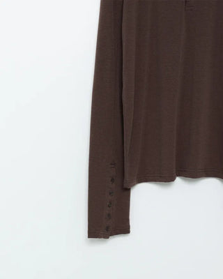 Fingerhole Henley Neck Long Sleeve T-Shirt