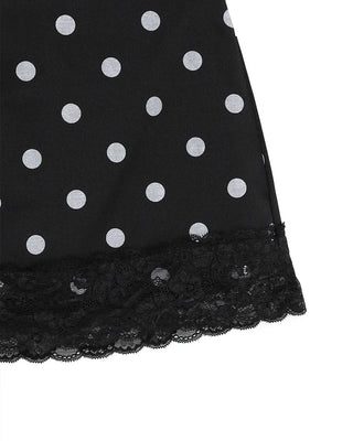 Polka dot lace mini skirt