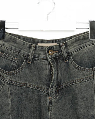 Asymmetrical denim skirt