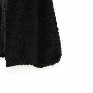 V-neck boa open jacket