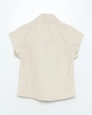 Slim, asymmetrical button blouse