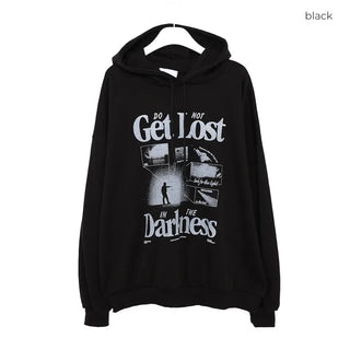 DARKNESS Print Hooded Sweatshirt