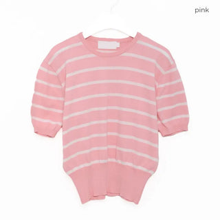 Striped short-sleeved knit