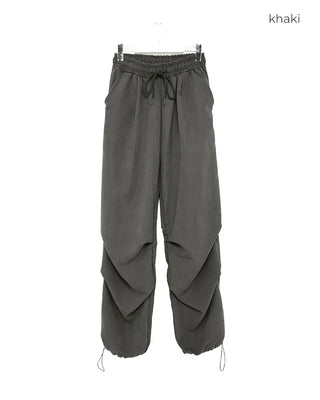 (Unisex) Washed Pintuck Wide Pants