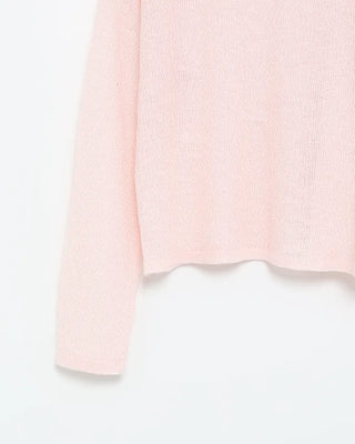 Crop-fit sheer long-sleeve knit