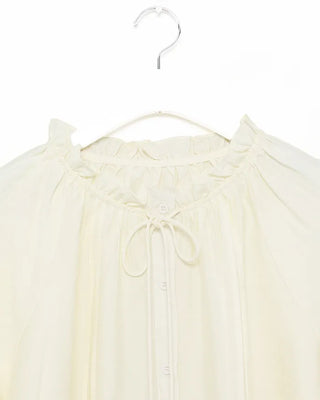 Frill neck ribbon strap blouse