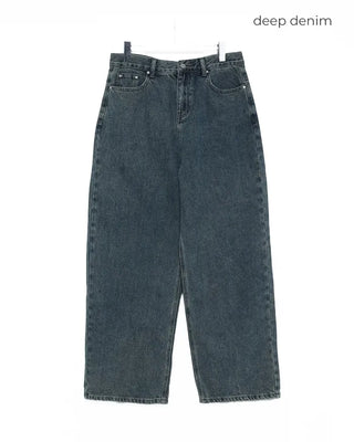 Back-button cotton wide-leg pants