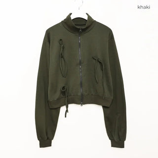 Ribbon detail zip-up