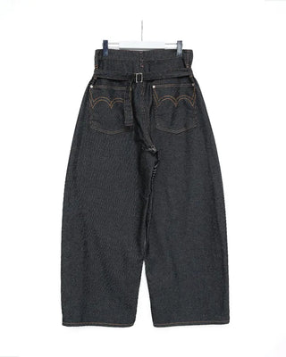 (UNISEX) Stitched Balloon Denim Pants