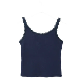 Ribbon detail lace sleeveless top