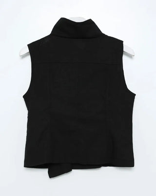 High-neck button-down sleeveless top