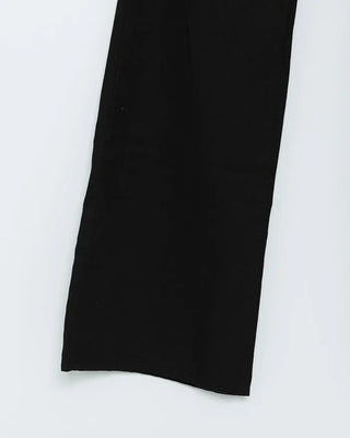 Low-waist semi-wide cotton pants