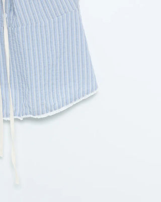 Two-tone striped gathered camisole