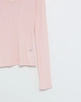 V-neck sheer long-sleeve knit