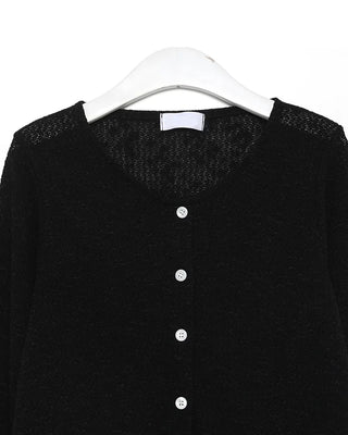 Simple round neck button cardigan