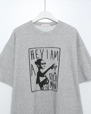 Girl print oversized short-sleeved t-shirt