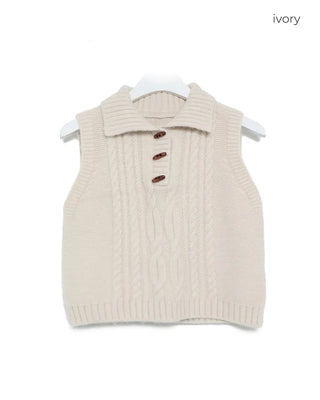 Cable knit vest