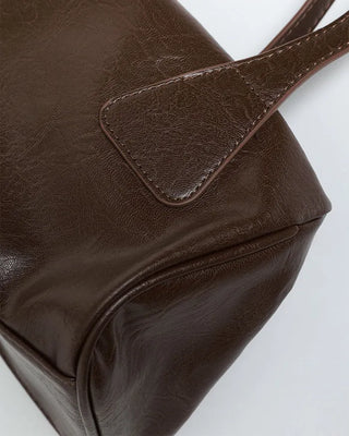 Square leather shoulder bag
