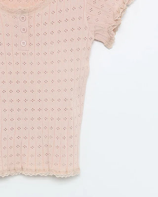 Mini perforated short-sleeved knit