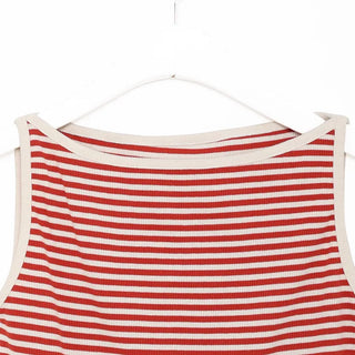 Striped color sleeveless top