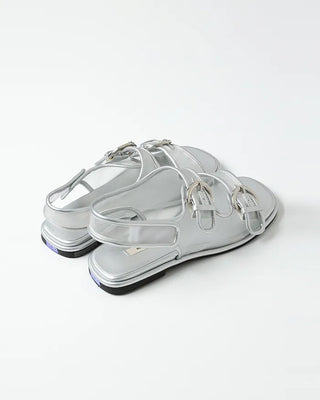 Double buckle mesh sandals
