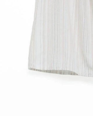 Striped button shirred camisole