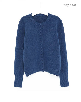 Color Button Knit Cardigan