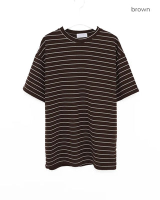 Striped oversized short-sleeved T-shirt