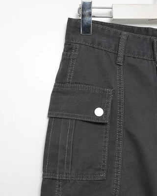 Semi-wide bootcut basket pants