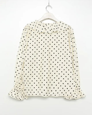 Polka dot frill blouse