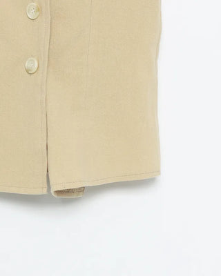 Raglan cap sleeve double-button blouse