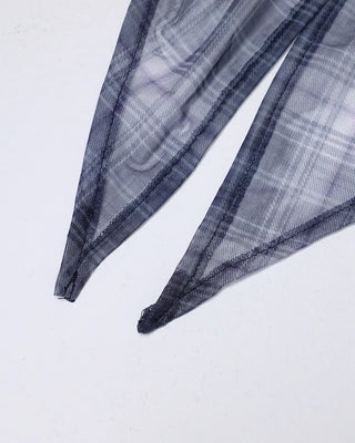 Checked chiffon babushka