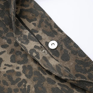 Leopard wash shoulder bag
