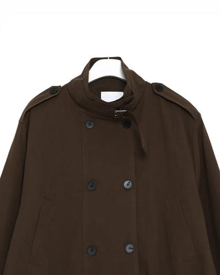 High-neck half trench jacket
