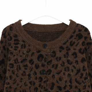 Leopard print oversized cardigan