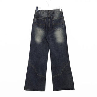 Slit Point Wide Denim Pants