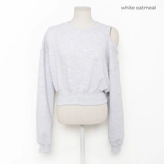 One-off shoulder cropped sweatshirt