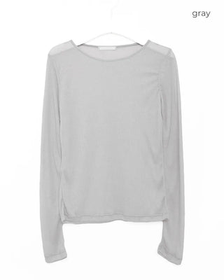 Sheer long-sleeve T-shirt